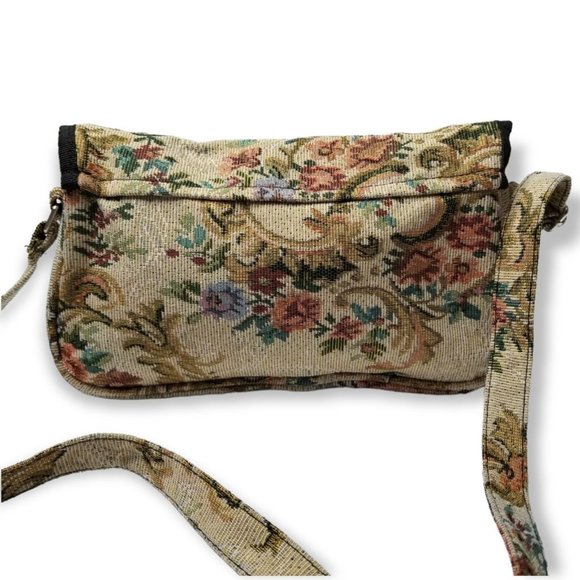 Floral Tapestry Shoulder Bag With Adjustable Strap FairyCore Nature CottageCore - Picture 7 of 10
